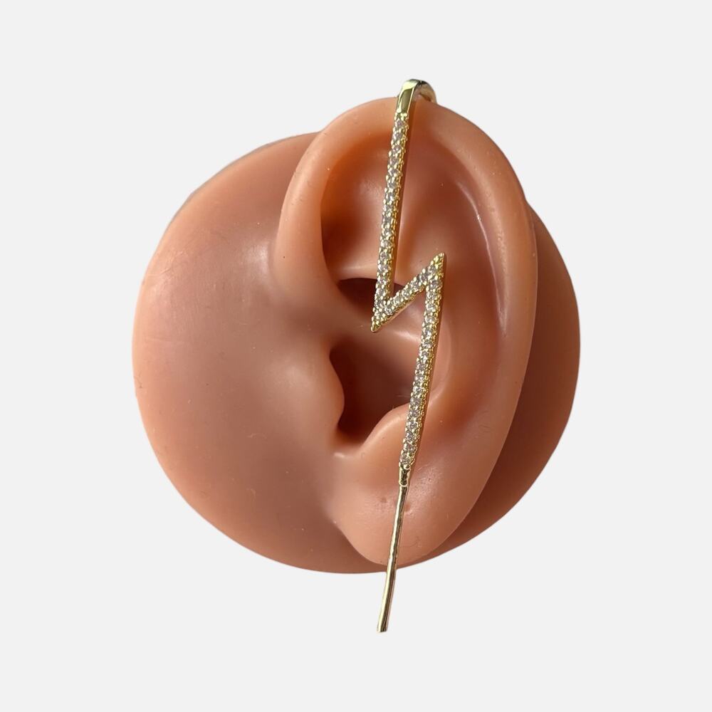 One Piece Crystals Gold Earring
